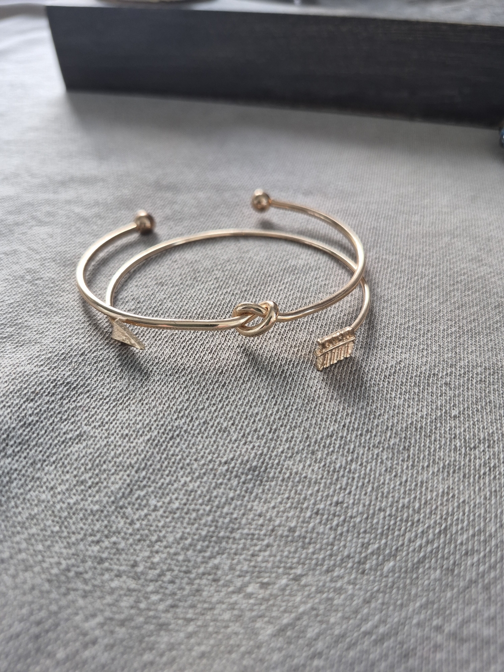 Gold Knot & Arrow Open Cuff Bracelet - Women's Jewelry